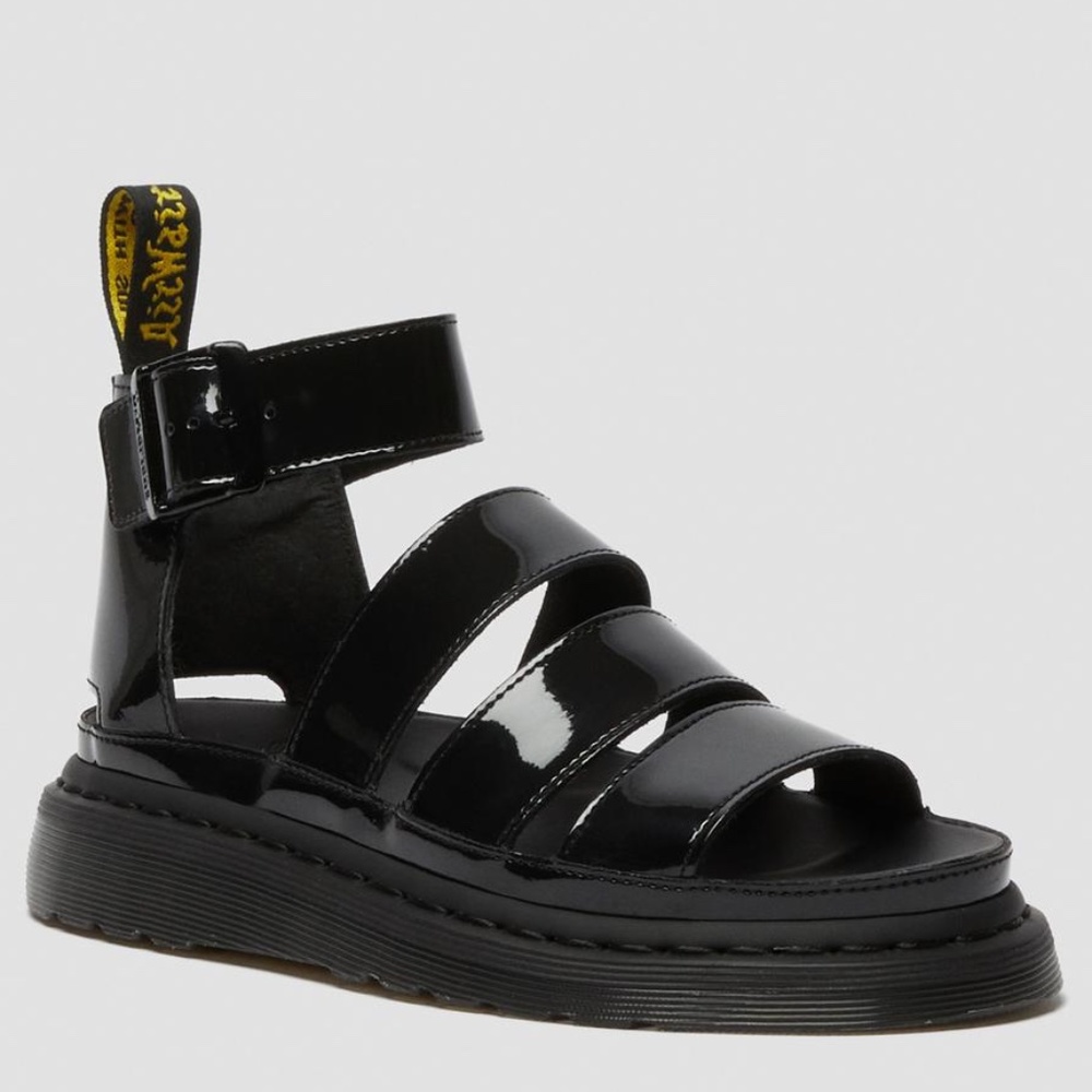 DR.MARTENS CLARISSA II PATENT LEATHER SANDALS